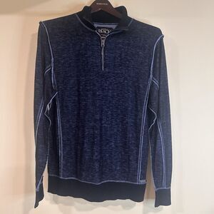 BKE Buckle Mens X Large Long Sleeve Black Gray 1/4 Zip Pullover Casual Sweater